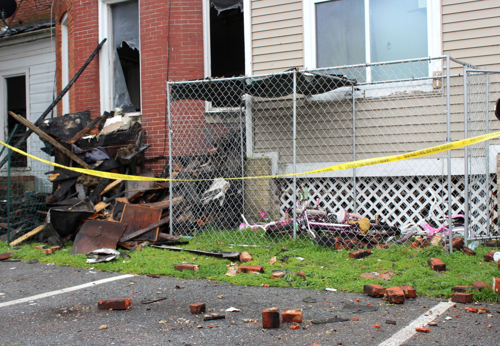 High Street fatal fire aftermath kids bikes